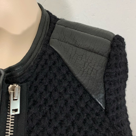 IRO Natasha Leather-trim Chunky-knit Wool Jacket - Picture 8 of 16